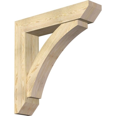 Ekena Millwork Thorton Slat Rough Sawn Bracket w/ Offset Brace, Douglas Fir, 8"W x 38"D x 38"H BKT0806X38X38THR06RDF